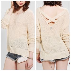 Sparkle & Fade Strappy Cross-Back Sweater medium